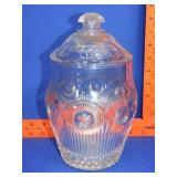 Art Deco Pressed Glass Cookie Jar