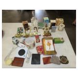 Table Lot w/ Glassware, Household, Etc