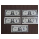 5 1957 $1 Silver Certificates