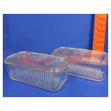 2 Glass Refrigerator Dishes