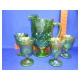 5pc Carnival Glass Water Set