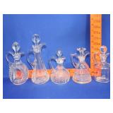 5 Glass Cruets