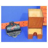 Cast Iron Match Holder & Wood Toothpick Dispenser