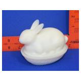 Imperial Satin Glass Rabbit on Nest - 4.5'