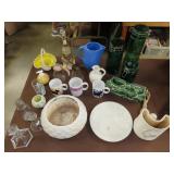 Table Lot of Glassware & Pottery