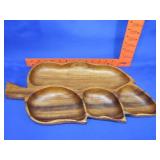 Wood Leaf Divided Bowl