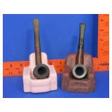 2 Chair Pipe Holders w/ Pipes