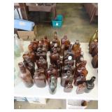 Lot of Old Brown Bottles