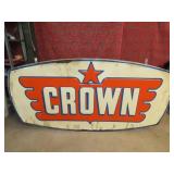 *Rare* Crown Gasoline Station Double Sided Sign