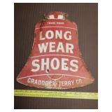 Long Wear Shoes Double Sided Porcelain Sign