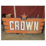 Crown Central Petrolium Metal Double Sided Sign