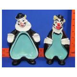 2 Lefton Clown Ash Trays