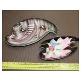 2 Vintage Ceramic Ashtrays