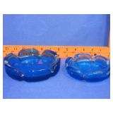 2 Vintage Blue Lotus Ashtrays