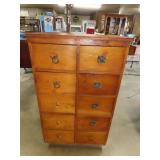 10 Drawer Wood Cabinet