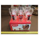 Set of 6 Coca Cola Holdiay Glasses