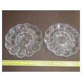 2 Glass Egg Plates - 9.5'