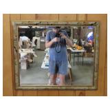 Floral Decorated Framed Wall Mirror - 34'x28'