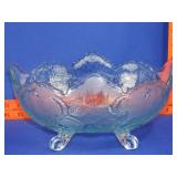 Jeannette Glass Ice Blue Footed Bowl - 10'