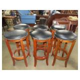 Set of 6 Swivel Top Bar Stools - 28'