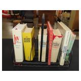 Metal Book Rack w/ Cookbooks