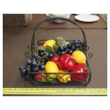 Metal Basket w/ Fruit