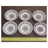 6 Royal Wellesley Transfer Ware Bowls - 6'