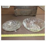 2 Footed Glass Center Bowls