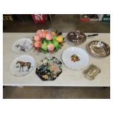Table Lot of Glassware & Silverplate