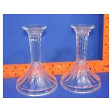 Pair of Glass Candle Holders