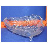 Footed Press Glass Bowl