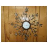 MCM Metal Leaf Starburst Wall Clock - 28'