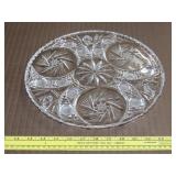 Cut Crystal Pinwheel Footed Cake Plate - 12'