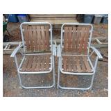 2 Folding Aluminum Yard Chairs
