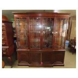 Henredon Lighted Breakfront China Cabinet