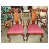 Pair of QA Mahogany Arm Chairs