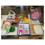 Table Lot of Servingware & Household