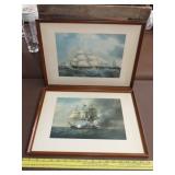 2 Framed Ship Prints - 18'x13'