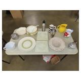 Table Lot of Glassware & Household