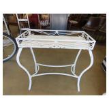 Metal w/ Woven Style Bottom Plant Stand