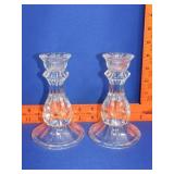 Pair of Glass Candle Holders