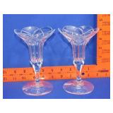 Pair of Glass Candle Holders