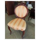 Provinvial Style Carved Top Upholstered Chair