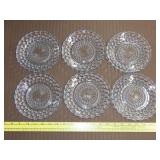 6 Anchor Hocking Bubble Sapphire Plates - 6.5'