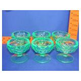 6 Uranium Glass Sherberts