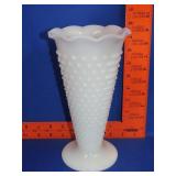 Milk Glass Hobnail Vase