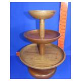 3 Tier Wood Serving Stand