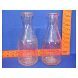 2 Rowan Creamery Quart Milk Bottles