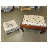 Two Upholstered Foot Stools