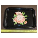 Flower Decorated Metal Tray